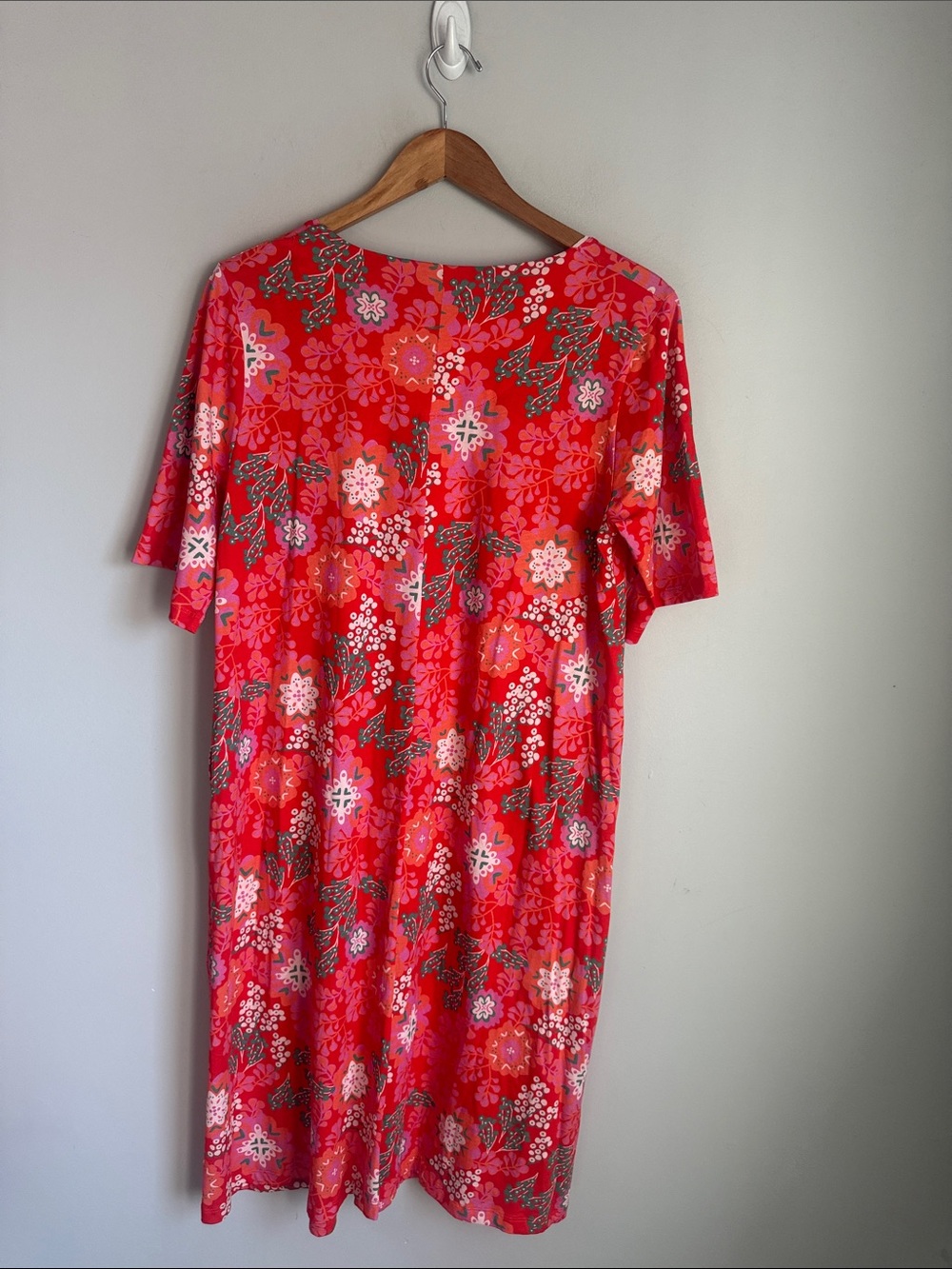 NEW Gudrun Sjödén Red Floral Print Swing Dress Medium - Picture 2 of 7